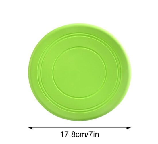 Suņu frisbija disks, 17,8 cm, lidojošais šķīvītis, suņu rotaļlieta, zaļš